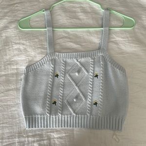 crochet tank top with matching cover sweater